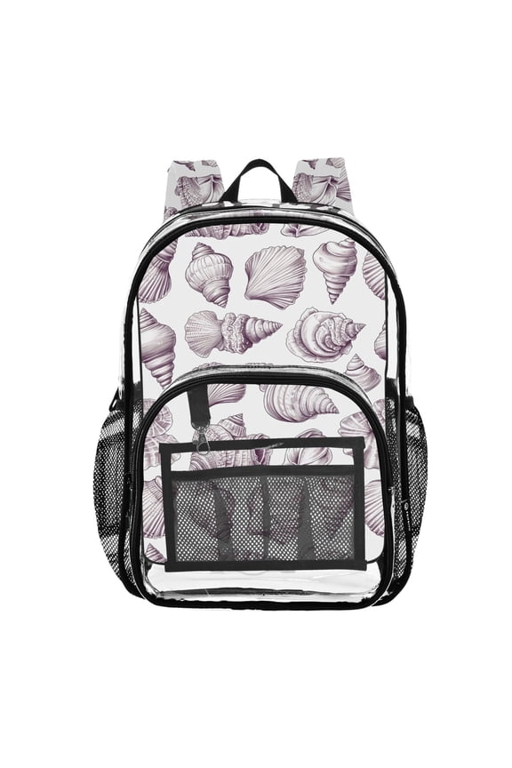 Clear Backpack Seashell Conch PVC Transparent BookBag