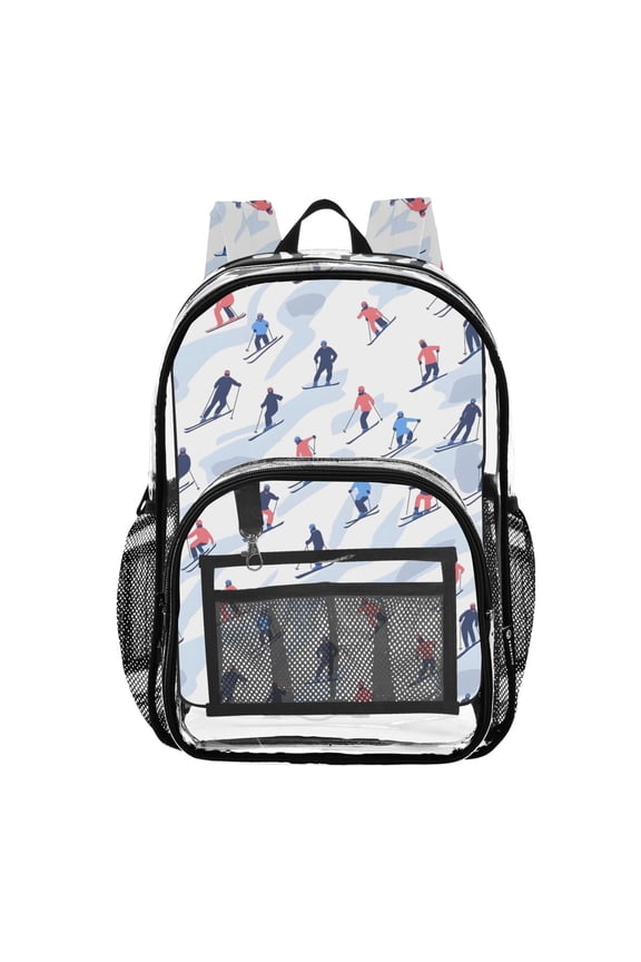 Clear Backpack Skater Winter PVC Transparent BookBag