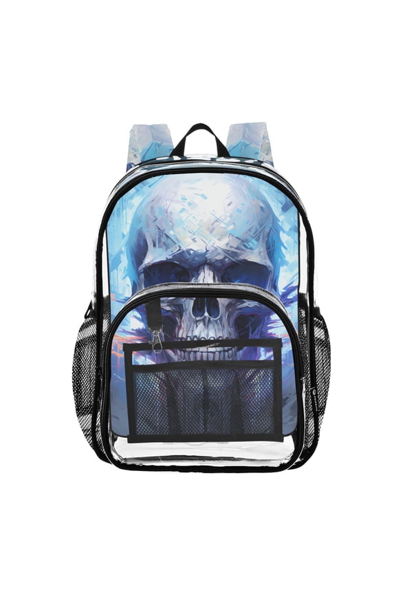 Clear Backpack Skeleton Skull Halloween PVC Transparent BookBag