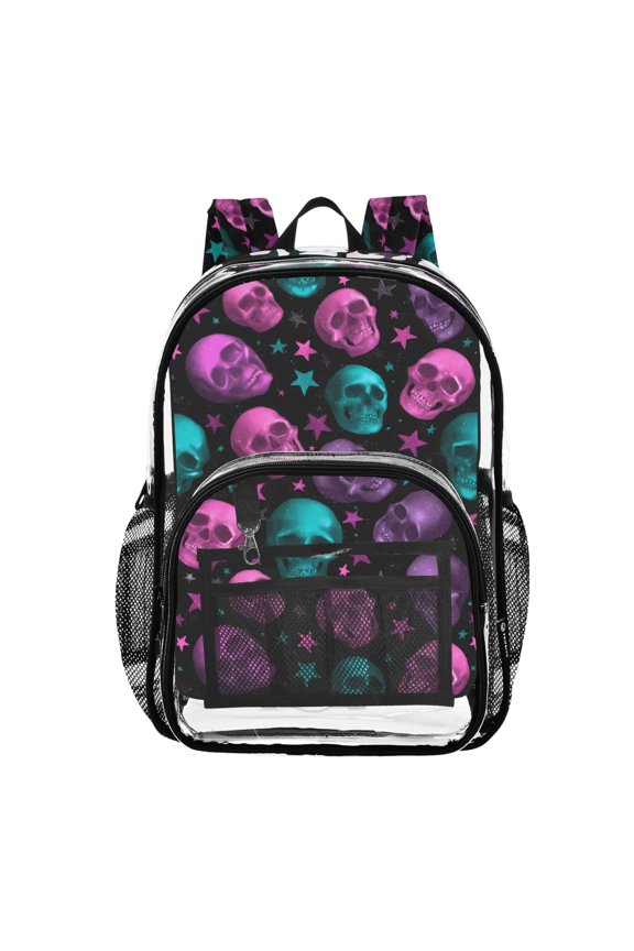 Clear Backpack Skeleton Stars PVC Transparent BookBag