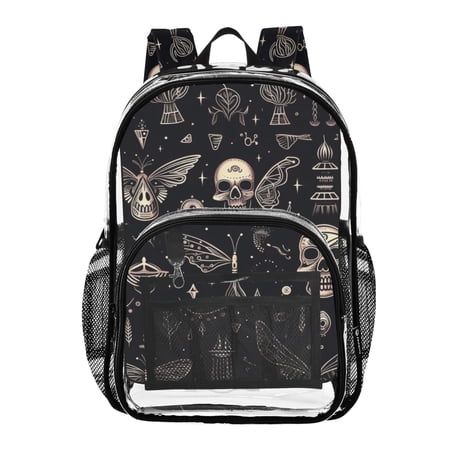 ALAZA Clear Backpack Skeleton and Butterfly PVC Transparent BookBag
