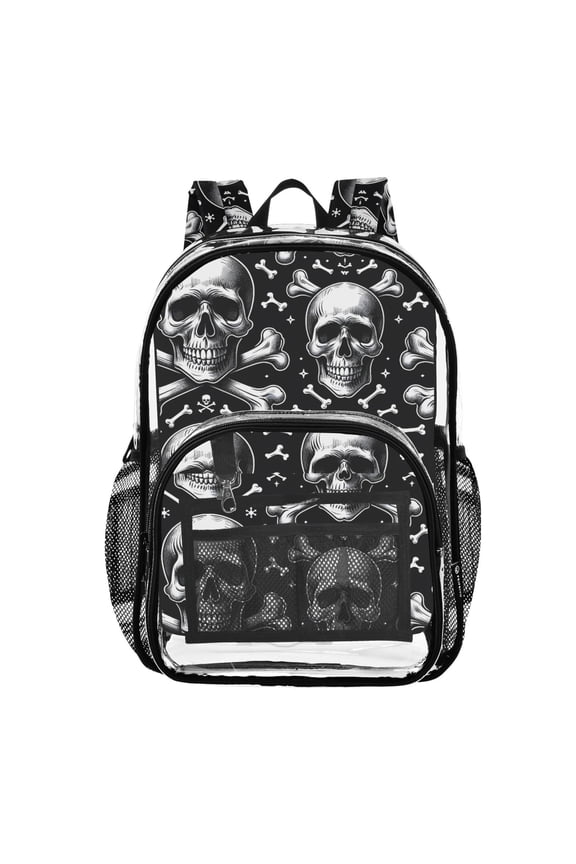 Clear Backpack Skeletons Halloween PVC Transparent BookBag