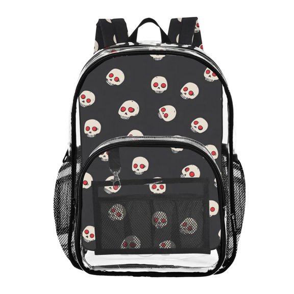 ALAZA Clear Backpack Skull Head PVC Transparent BookBag
