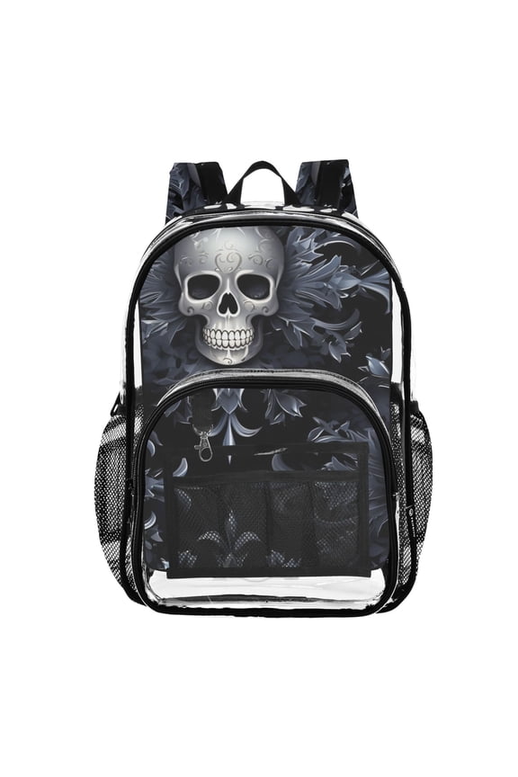Clear Backpack Skull Skeleton PVC Transparent BookBag