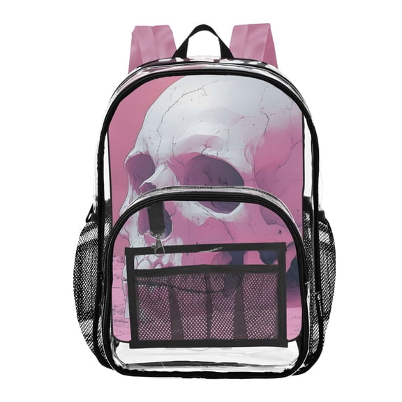 ALAZA Clear Backpack Skull on Mountain PVC Transparent BookBag