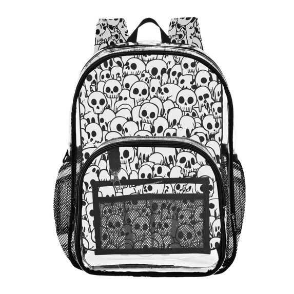 ALAZA Clear Backpack Skulls PVC Transparent BookBag