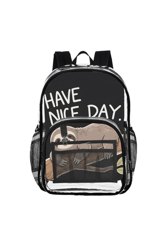 Clear Backpack Sloth Cute PVC Transparent BookBag