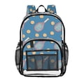 thumbnail image 1 of ALAZA Clear Backpack Tennis Racket Balls on Blue PVC Transparent BookBag, 1 of 7