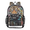 thumbnail image 1 of ALAZA Clear Backpack Tiger Abstract PVC Transparent BookBag, 1 of 7