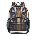 thumbnail image 1 of ALAZA Clear Backpack Tiger Cool Eyes PVC Transparent BookBag, 1 of 7