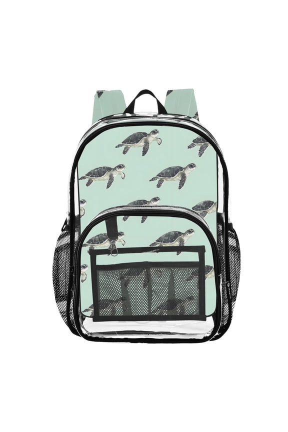 Clear Backpack Turtles PVC Transparent BookBag