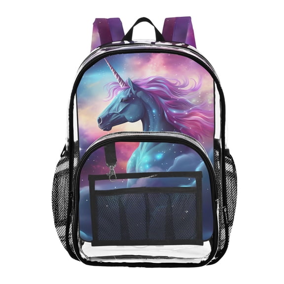 ALAZA Clear Backpack Unicorn in Sky PVC Transparent BookBag