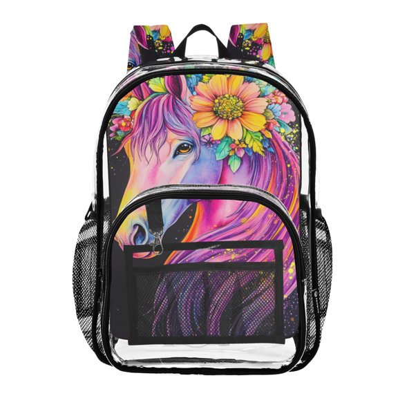 ALAZA Clear Backpack Unicorn-u8 PVC Transparent BookBag
