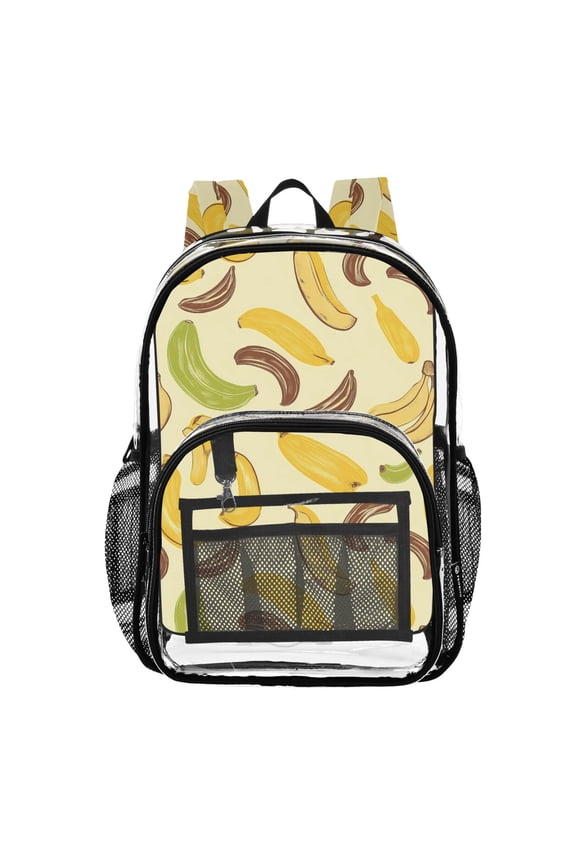 Clear Backpack Yellow Banana PVC Transparent BookBag