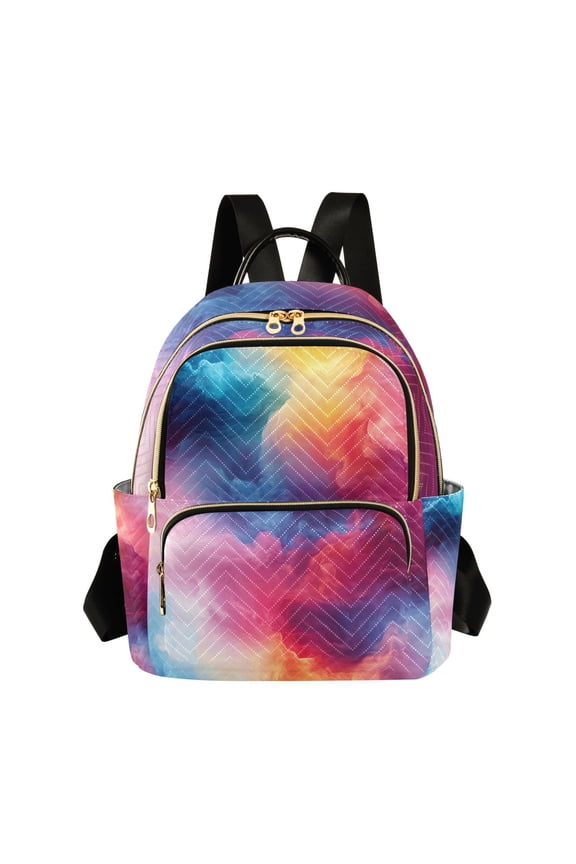 Cloud Tie-dye Liquid Womens Travel Laptop Backpack Large Daypack Ladies Shoulder Bags M