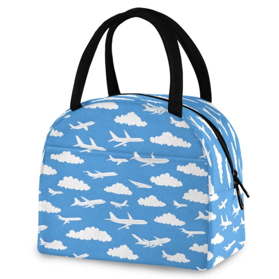 ALAZA Clouds Airplane Insulated Lunch Box Reusable Cooler Tote Bag Work Office Picnic