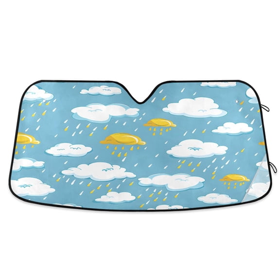 ALAZA Clouds and Rain Windshield Sun Shade Car Foldable Visor Block UV Rays Protector 53"x23.5"