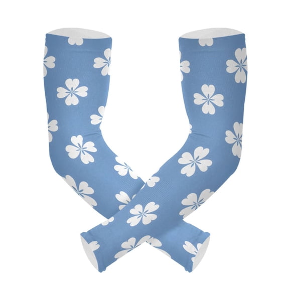 ALAZA Clover Flower Pattern UV Sun Protection Arm Sleeves UPF 50+ Compression Cooling Sleeve 1 Pair