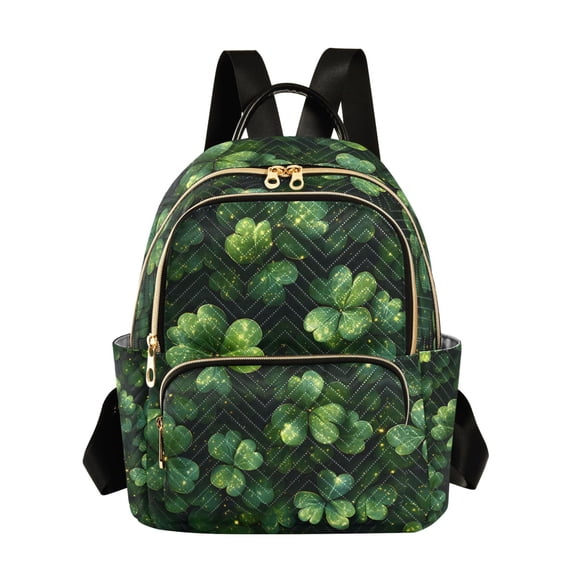 ALAZA Clover Leaf Pattern Womens Travel Laptop Backpack Large Daypack Ladies Shoulder Bags S