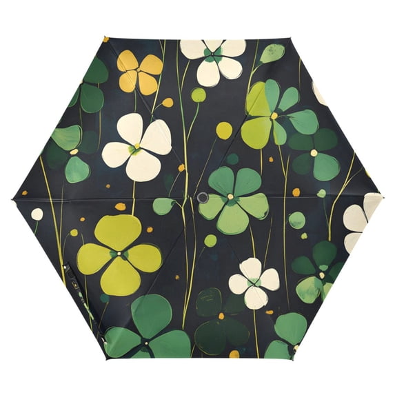 ALAZA Clover Leaf UPF 50+ Compact Folding Umbrella for Rain Travel Umbrella Packable
