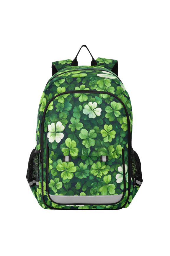 Clover Pattern Laptop Backpack Purse Travel Bag Casual School Bookbag Rucksack for Women Men