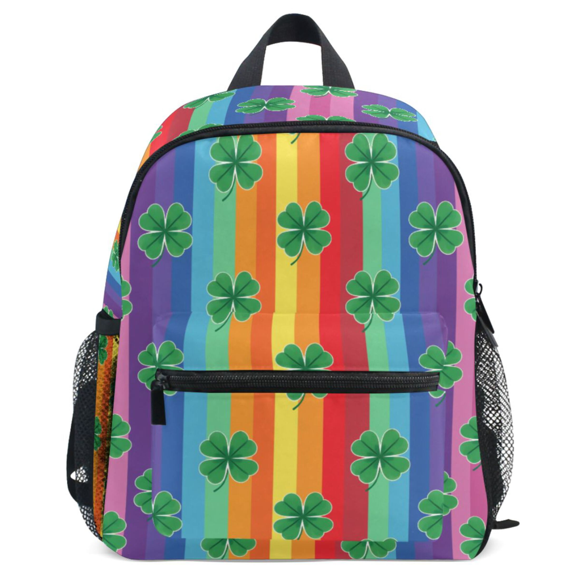 ALAZA Clover Rainbow Stripes Pattern School Backpack Student Bookbag ...