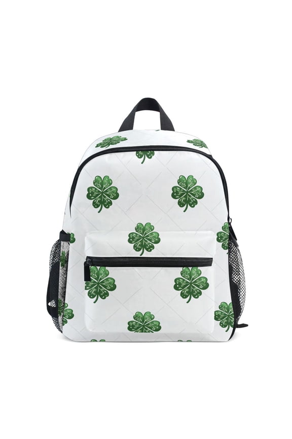 Clover on Checkered School Backpack Small Bookbag Mini Bags