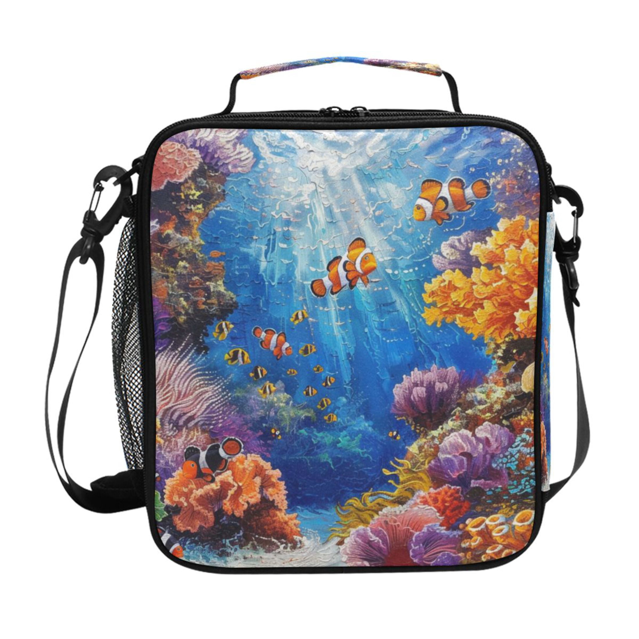 ALAZA Clownfish Corals in Ocean Lunch Box Insulated Lunch Bag Reusable Thermal Cooler Tote School Picnic