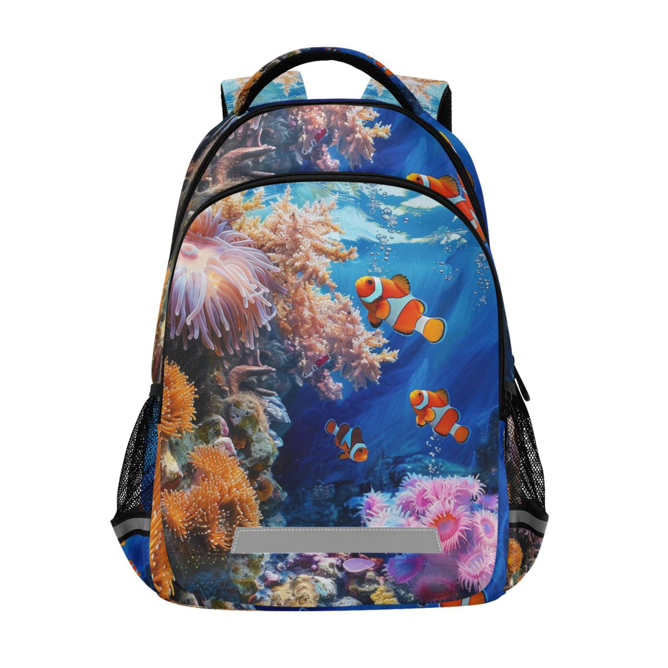 AfterGen Caroline Backpack Blue Floral 15.5” x 12” Red  display picture 2