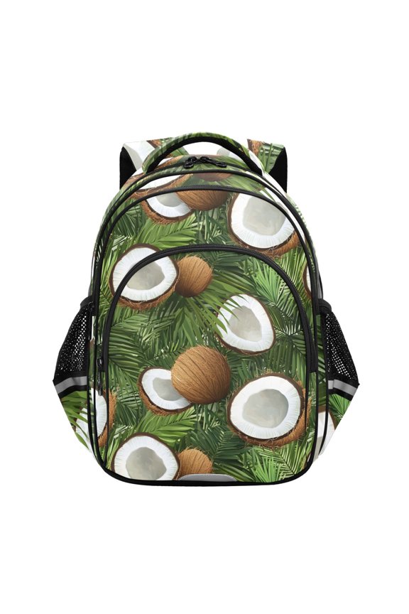 Coconut Palm Leaves School Backpack Elementary Bag Bookbag Travel Rucksack