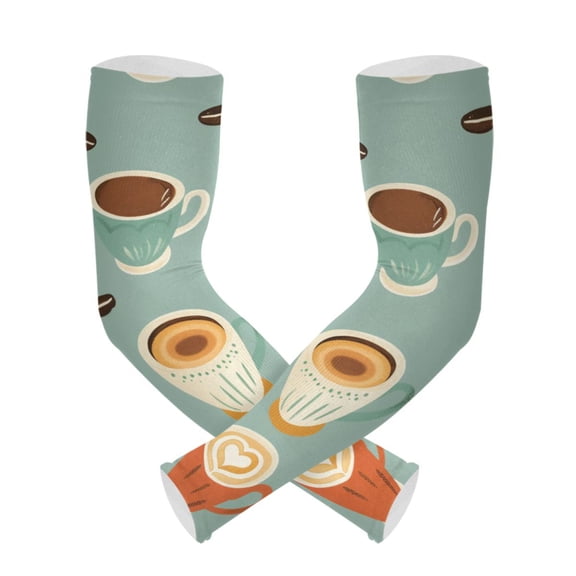 ALAZA Coffee with Love UV Sun Protection Arm Sleeves UPF 50+ Compression Cooling Sleeve 1 Pair