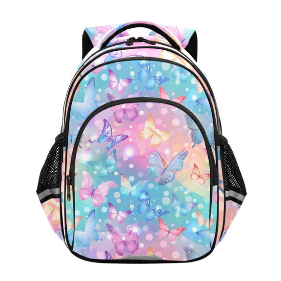 ALAZA Colorful Butterfly in Gradient School Backpack Elementary Bag Bookbag Travel Rucksack