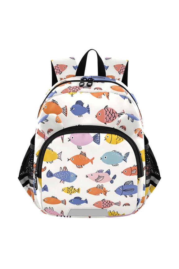 Colorful Cartoon Fish Mini Backpack School Bookbag Age 3-7 Small