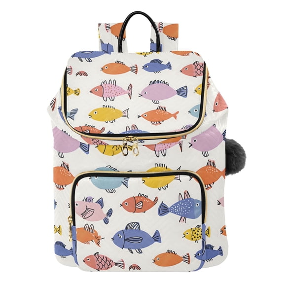 ALAZA Colorful Cartoon Fish Travel Backpack Laptop Bag Large Capacity Daypack