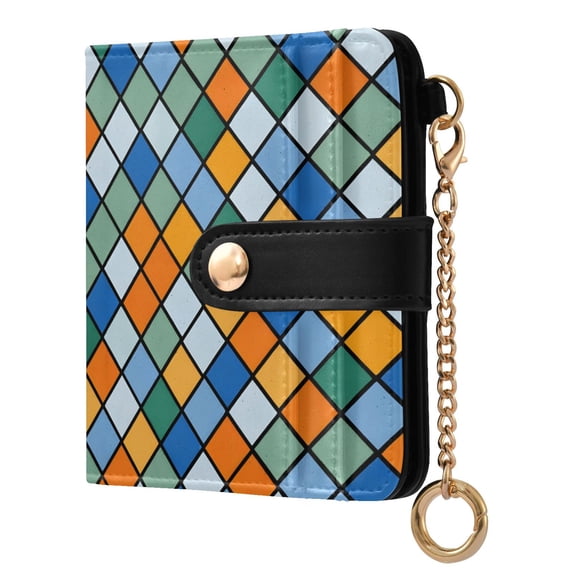 ALAZA Colorful Checkered Tiles Pattern RFID Blocking Bifold Wallet ...