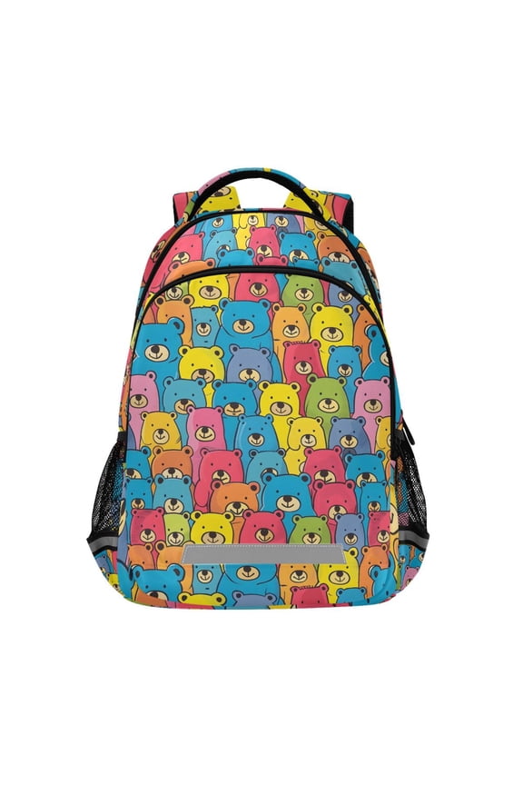 Colorful Cute Bears Backpack Elementary School Bag Bookbag Travel Rucksack