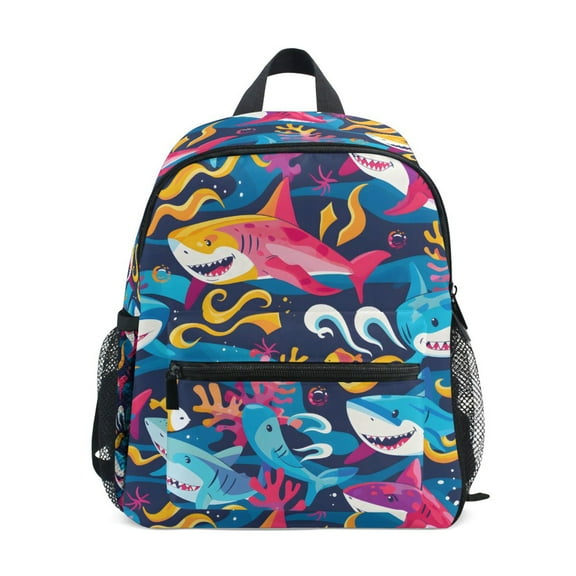 ALAZA Colorful Cute Sharks School Backpack Small Bookbag Mini Bags