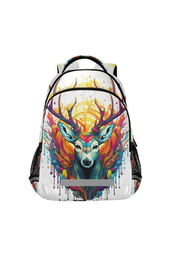 Colorful Deers Backpack Elementary School Bag Bookbag Travel Rucksack