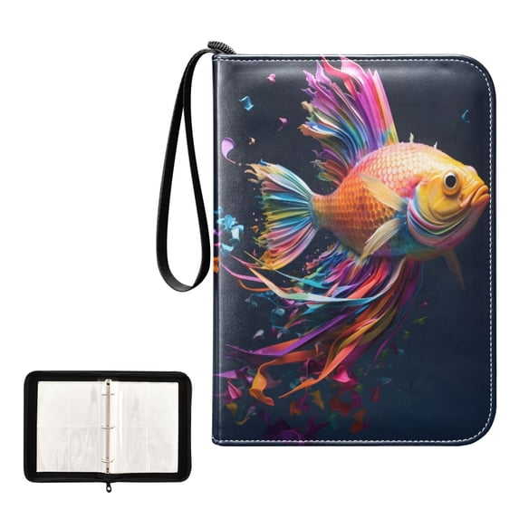 ALAZA Colorful Fish Trading Card Binder 4 Pocket Cards Collection Album 400 Folder Holder