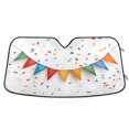 thumbnail image 1 of ALAZA Colorful Flags Windshield Sun Shade Car Foldable Sun Visor Block UV Rays Protector 53"x23.5", 1 of 8