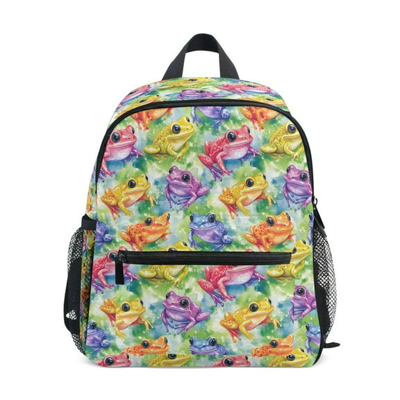 ALAZA Colorful Frogs School Backpack Small Bookbag Mini Bags