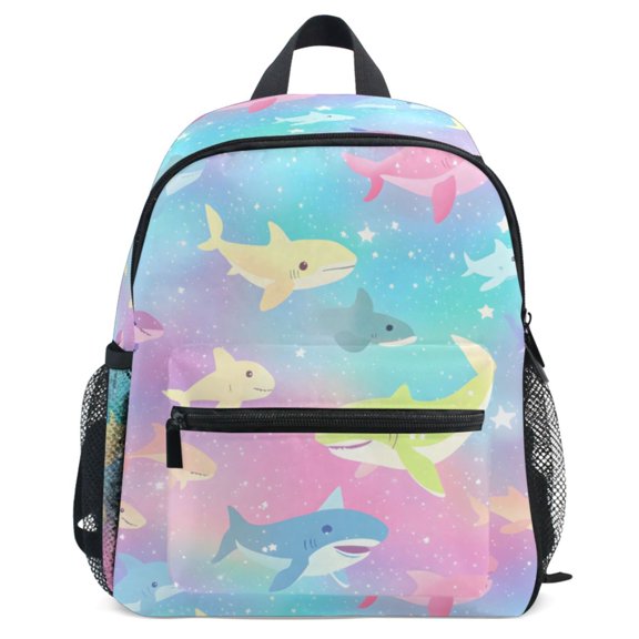 ALAZA Colorful Sharks Pattern School Backpack Student Bookbag Mini Bag