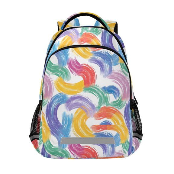 ALAZA Colorful Stripes Pattern Backpack Elementary School Bag Bookbag Travel Rucksack