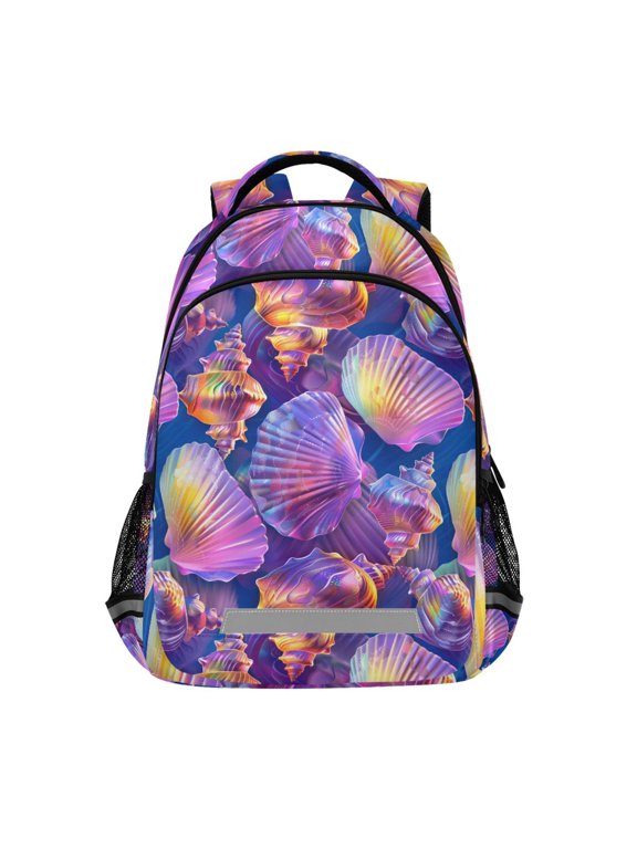 Conch Seashells Backpack Elementary School Bag Bookbag Travel Rucksack