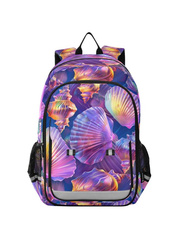 Conch Seashells Laptop Backpack Purse Travel Bag Casual School Bookbag Rucksack for Women Men