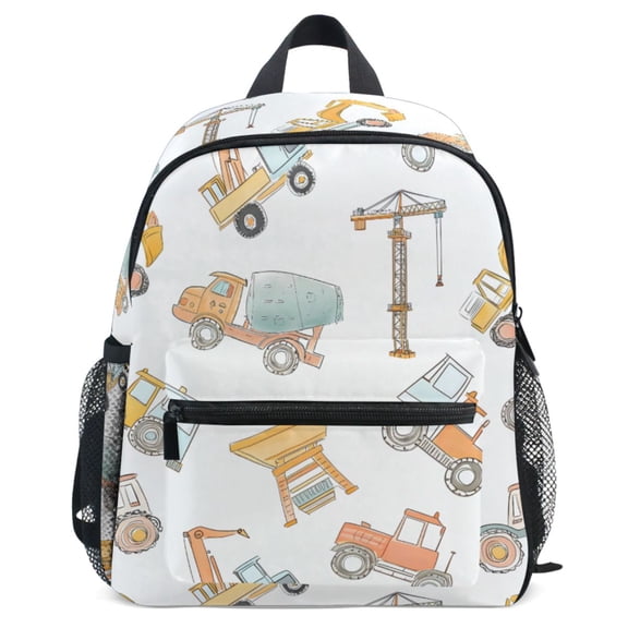 ALAZA Construction Crane and Backhoe Pattern Kids Backpack for Preschool Kindergarten Toddler Bags