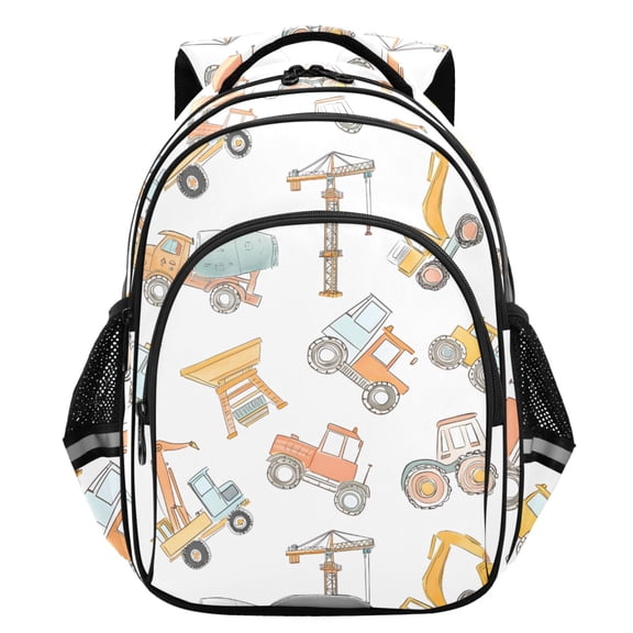 ALAZA Construction Crane and Backhoe School Backpack Elementary Bag Student Bookbag Travel Rucksack