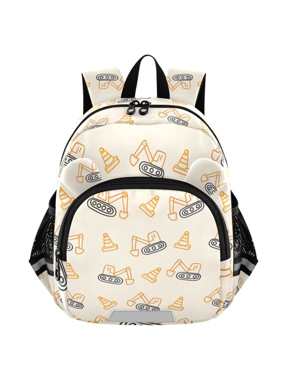 Construction Excavator Vehicles Mini Backpack School Bookbag Age 3-7 Small