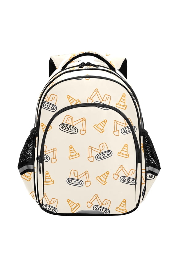 Construction Excavator Vehicles School Backpack Elementary Bag Student Bookbag Travel Rucksack