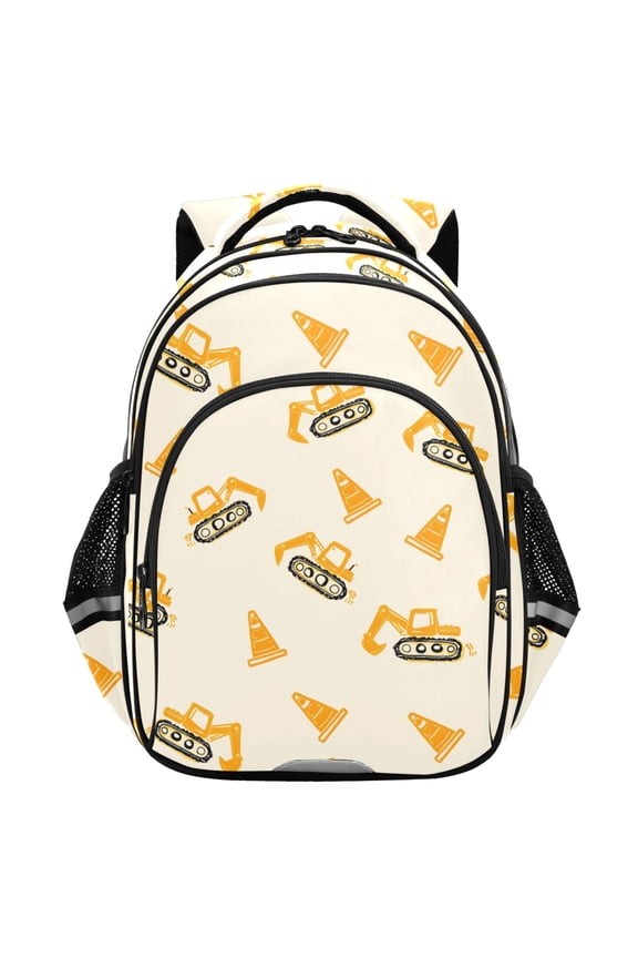 Construction Vehicles Excavator School Backpack Elementary Bag Student Bookbag Travel Rucksack